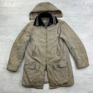 Vintage 50s 60s Weather Wise Jacket Size 36 Gray Fur Lined Full Zip Long Coat